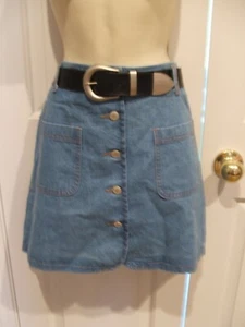 new/pk frederick's of hollywood  belted jeans style skirt made in US  siz 9 - Picture 1 of 1