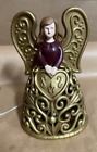 Rare Christmas Angel Gold Lighted from Jesus Faith at Home 12" tall