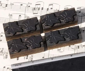 4x ivy wood letterpress ornaments wooden printing block type art nouveau rare - Picture 1 of 1