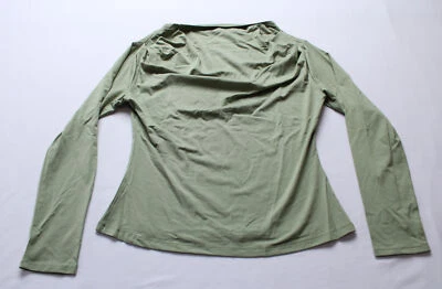 Camiseta para mujer Abercrombie & Fitch suave mate sin costuras manga larga CD4 verde mediana Foto 1 de 3