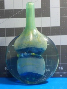 MICHAEL HARRIS MDINA GLASS VASE MALTA SIGNED STUDIO MCM lollipop cut ice - Picture 1 of 12
