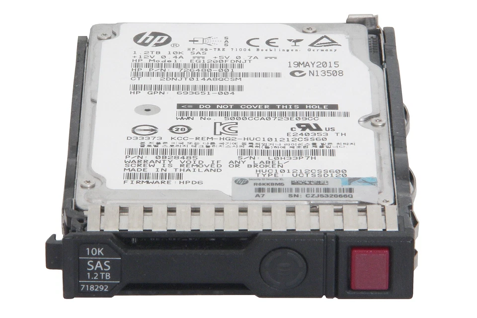 HP 1.2TB 6G SAS 10K 2.5in DP ENT SC HDD Festplatte / HPE 718292-001, 718162-B21 - Bild 1 von 1