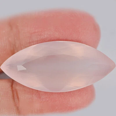Rose Pink Quartz 24.54 Ct. Clean Marquise Shape 32 x 14.6 Mm. Natural Gem Brazil - Image 1 of 4