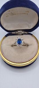 Vintage McGrath-Hamin Sterling Silver Simulated Sapphire Cz Cocktail Ring