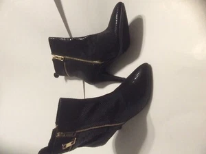 Bellini Black Animal Pattern Sz 9 Women’s Ankle Boots 4 in Heels - Imagen 1 de 6