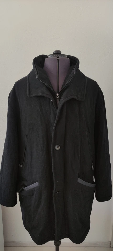 Pierre Cardin Mens Gore Tex Overcoat Coat Black Double Collar Wool Blend 56 46 - Image 1 of 4
