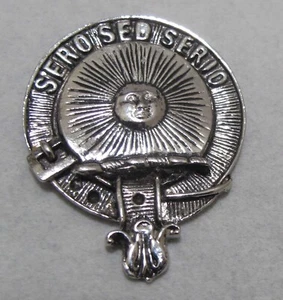 Schottische KERR Clan Wappen Abzeichen Brosche SERO SED SERIO "Spät aber ernsthaft" - Bild 1 von 9