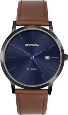 Reloj Hombre Sekonda Esfera Azul Correa Cuero Marrón 1775 Foto 1 de 4