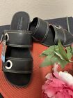 COMFORT PLUS by Predictions Slide on Black Strappy Casual Sandals 10W NIB