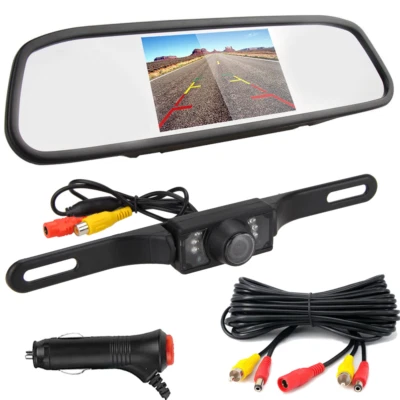 Car Back up Camera Car Rear View Parking Reverse Camera + 4.3" Mirror Monitor - Image 1 of 4