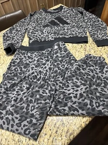 Adidas Originals schwarz Leopard Gepard Sweatshirt & Hose Outfit Small Damen - Bild 1 von 17