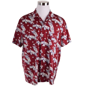 J CREW Mens Shirt Red Blue White Tennis 100% Cotton - Picture 1 of 7