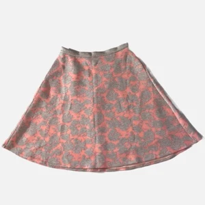 Catherine Malandrino Full A-Line Floral Scuba Skirt Pink Gray Bonded Print 12 - Picture 1 of 6