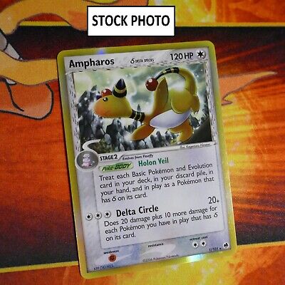LP (Holo) Pokemon AMPHAROS δ (Delta Species) Card EX DRAGON FRONTIERS Set 1/101