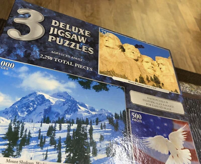 SURE-LOX® 3 Pack Deluxe Jigsaw Puzzles, 2250 Pieces!!!! - Image 1 of 3