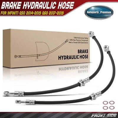 2x Manguera hidráulica de freno delantera izquierda y derecha nueva para Infiniti Q50 Q60 2014-2019 Foto 1 de 4