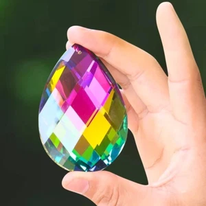 75mm Rainbow Drop Crystal Rainbow Prism Glass Colorful Home Decoration  - Picture 1 of 6