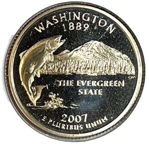 2007 S WASHINGTON PROOF STATE QUARTER NOT SILVER H440 FREE SHIPPING!!! - Picture 1 of 2