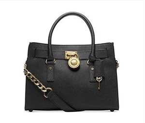 Nuevo Bolso MICHAEL Michael Kors Hamilton Saffiano Cuero East West Negro/Dorado - Imagen 1 de 1