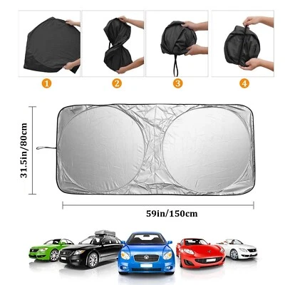 Foldable Car Windshield Sun Shade Visor UV Heat Block Window Cover For Nissan Foto 1 de 4