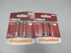 TWO 2-PACKS Sylvania LONGLIFE 211-2 INTERIOR LIGHT BULB WHITE 12.8V 12.4W - Bild 1 von 1