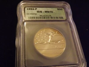 1992-P 50C Olympic ICG MS 70 - Picture 1 of 2