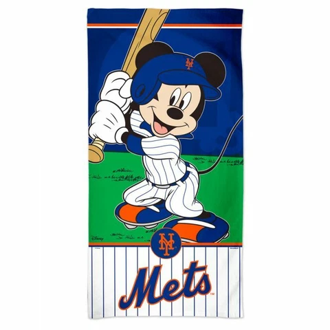 NEW YORK METS MICKEY MOUSE SPECTRA BEACH TOWEL 30"X60" COTTON PLUSH DISNEY MLB Cover