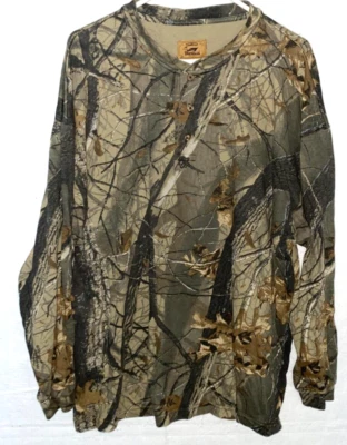 VTG Duxbak Realtree Camo 3-button Henley Men's 2XL Long Sleeve Hunting Outdoors - Image 1 of 4