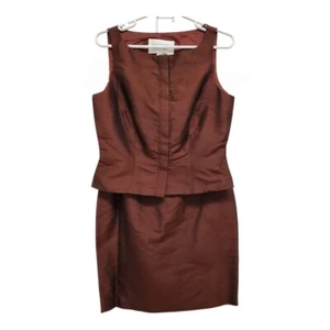 Talla 8 Nuevo Hugo Buscati Victoria's Secret 2 piezas Traje de Seda Top Falda Blusa - Imagen 1 de 7