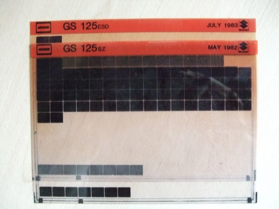 2 Genuine SUZUKI Motorcycle GS125 SZ/EZ/Z ESD Parts Micro Fiche Microfiche   - Image 1 of 1