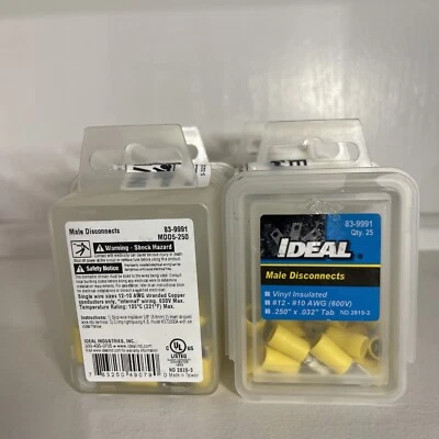 83-9991 - Male Discnnct Vinyl Insltd 12-10AWG .250in x0.032in Tab - (Pack of 25) Foto 1 de 4