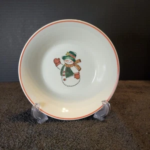 Weihnachtsmann & Schneemann Vintage Weihnachten Steinzeug Suppe/Müslischale - Bild 1 von 10