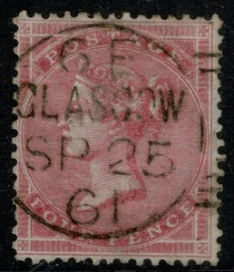 1857 4d Rose-Carmine SG66 Superb Glasgow CDS Superb Used - Picture 1 of 1