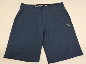 Hurley Mens Shorts Size 32 Blue/Blk Stripe Chino Casual Stretch #2854 - Picture 1 of 10