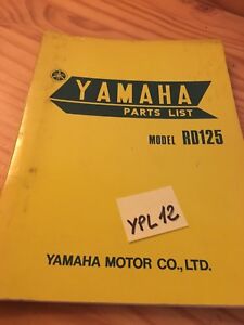 Yamaha parts list RD125 first edition 1973 catalogue pièce détachée RD 125 125RD