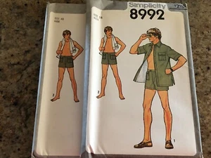 🦋 1979 OLD/NEW STOCK SIMPLICITY #8992 - MEN'S SHORTS & SHIRT-JACKET PATTERN FF - Picture 1 of 2
