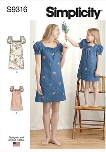 New Simplicity S9316 Mom and Daughter Dress Sewing Pattern Matching Outfits - Picture 1 of 7