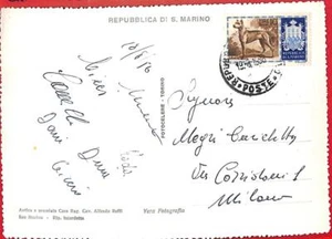 aa3157 - SAN MARINO - POSTAL HISTORY - STAMP on POSTCARD 1956 - DOGS Great Dane - Picture 1 of 1