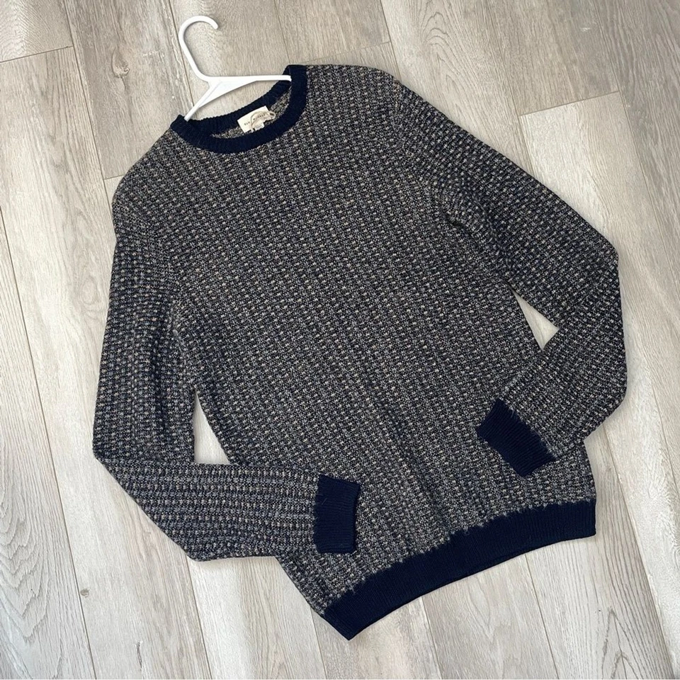 Club Monaco Sweater alpaca wool crewneck textured knit mens Navy Blue (small) - Image 1 of 4