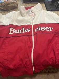 Vintage Team BUDWEISER BEER RACING WINDBREAKER JACKET Supplex Xxl - Picture 1 of 7