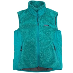 Patagonia Retro X Vest Women M Fleece Deep Pile Teal Green Full Zip Gorpcore EC - Picture 1 of 8
