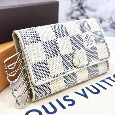 Auténtico llavero Louis Vuitton Damier Azur Multicles 6 anillos N61745 Foto 1 de 4