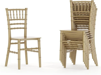 Flash Furniture Hercules упаковка 6 шт. детская золотая смола вечеринка и мероприятие Chiavari Chai - Изображение 1 из 4