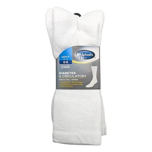 Dr. Scholl's Men's Crew Socks Diabetic XL White - Picture 1 of 2