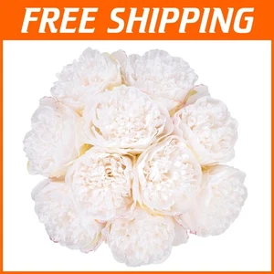 Realistic 20-Piece Cream White Peony Silk Flower Set for Indoor & Outdoor Events - Picture 1 of 11