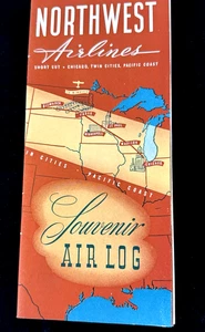 Vintage 1939 Northwest Airlines Souvenir Air Log Passenger Brochure - Picture 1 of 13