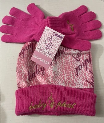 Sombrero y guantes de punto Phat para bebé niñas nuevos con etiqueta rosa Foto 1 de 4
