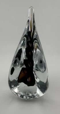 Marian Pyrcak M.P. Peso de papel de vidrio de arte de estudio de Polonia con remolino firmado Foto 1 de 4