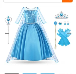Aomig Elsa Dress Girls Princess Costumes Fancy Dress & Accessories Birthdays - Picture 1 of 8