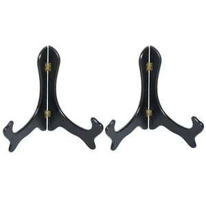 Plate Holder Display Stand - 8 Inch Black Wood-Like Plastic Easels for Tablet... - Picture 1 of 6